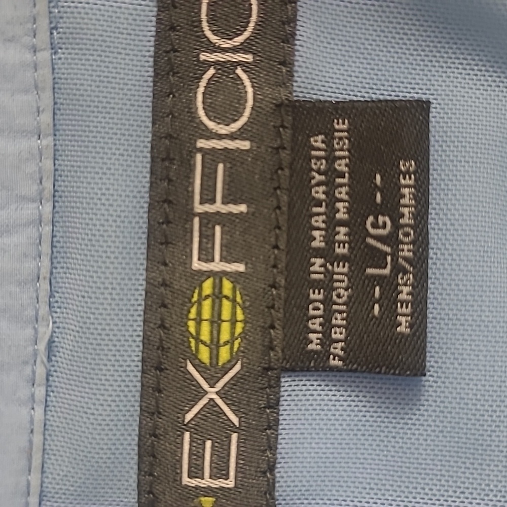 Exofficio  Light Blue Outdoor Vented Hiking Button-Up Shirt Size L - Picture 3 of 10